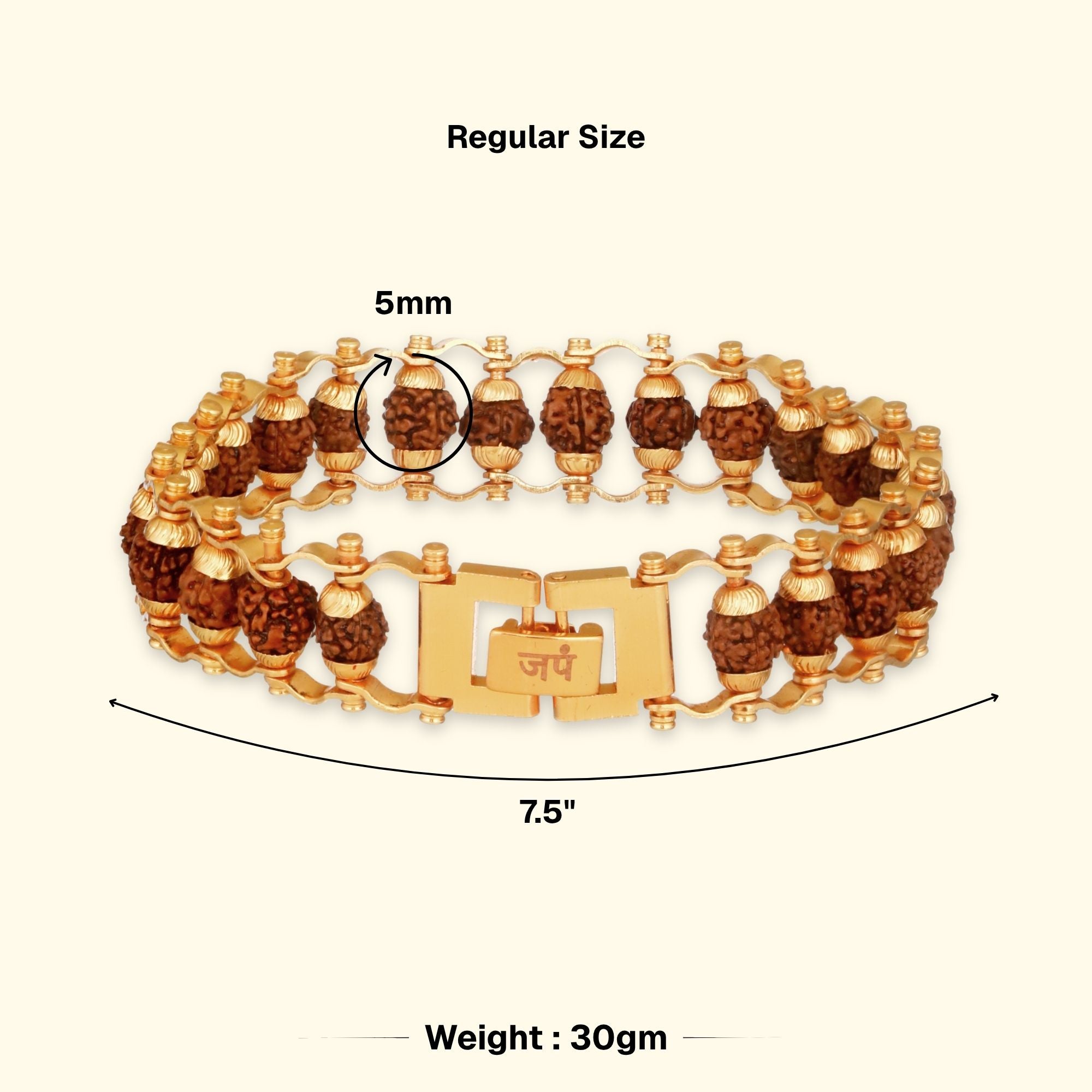 Gold Plated Modern Rudraksha Bracelet