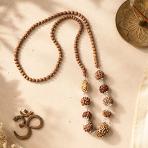 Navgrah Raksha Kavach Mala with 1-9 Mukhi Rudraksha