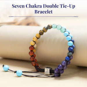 Seven Chakra Double Tie-Up Bracelet