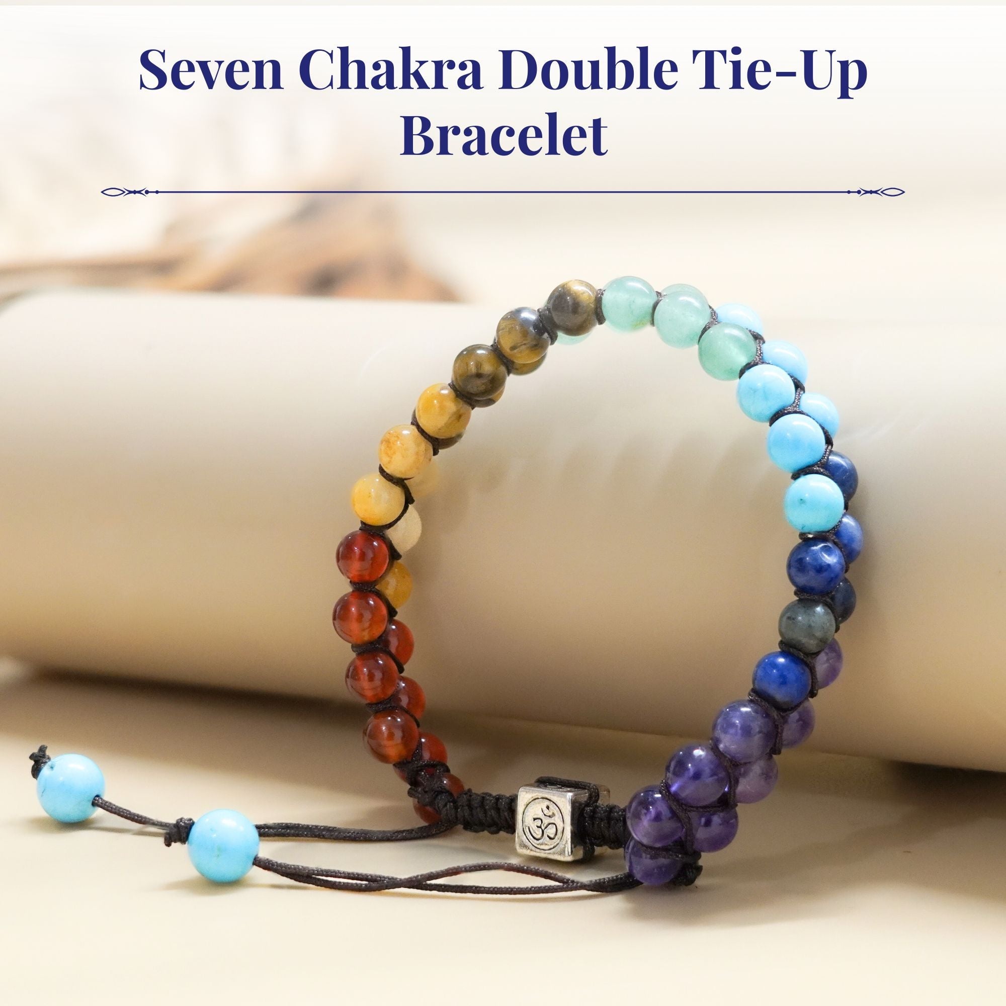 Seven Chakra Double Tie-Up Bracelet