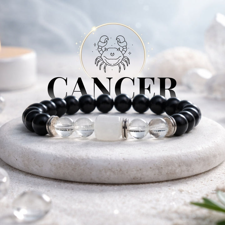 Clear Quartz Zodiac Band – Cancer (कर्क राशि)