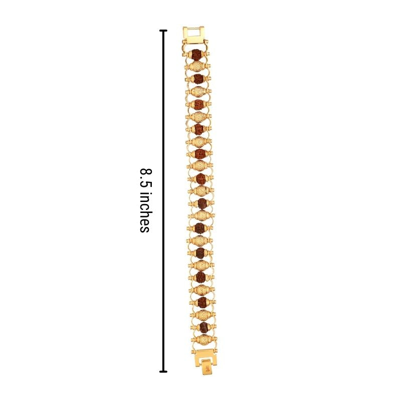 Gold Plated Golden Beads Modern Rudraksha Bracelet