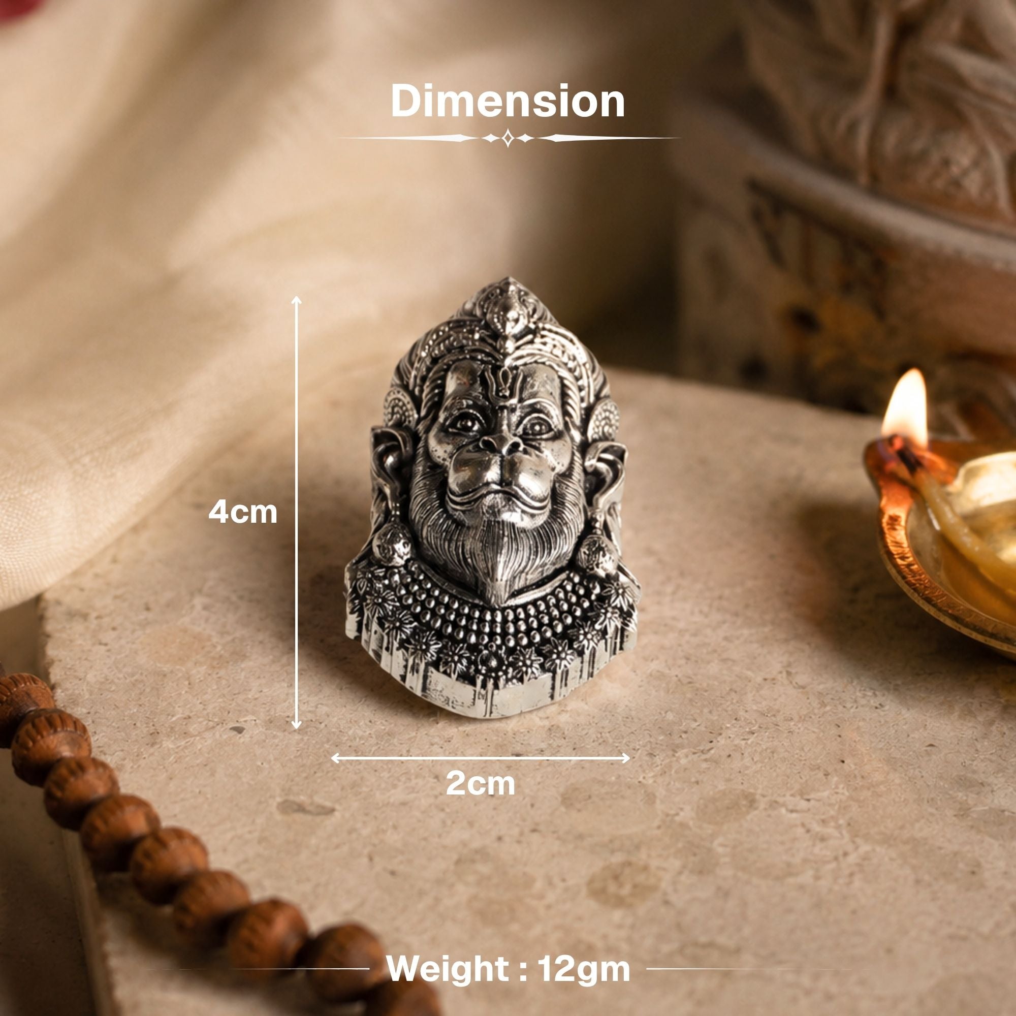 Silver Plated Veer Hanuman Brooch