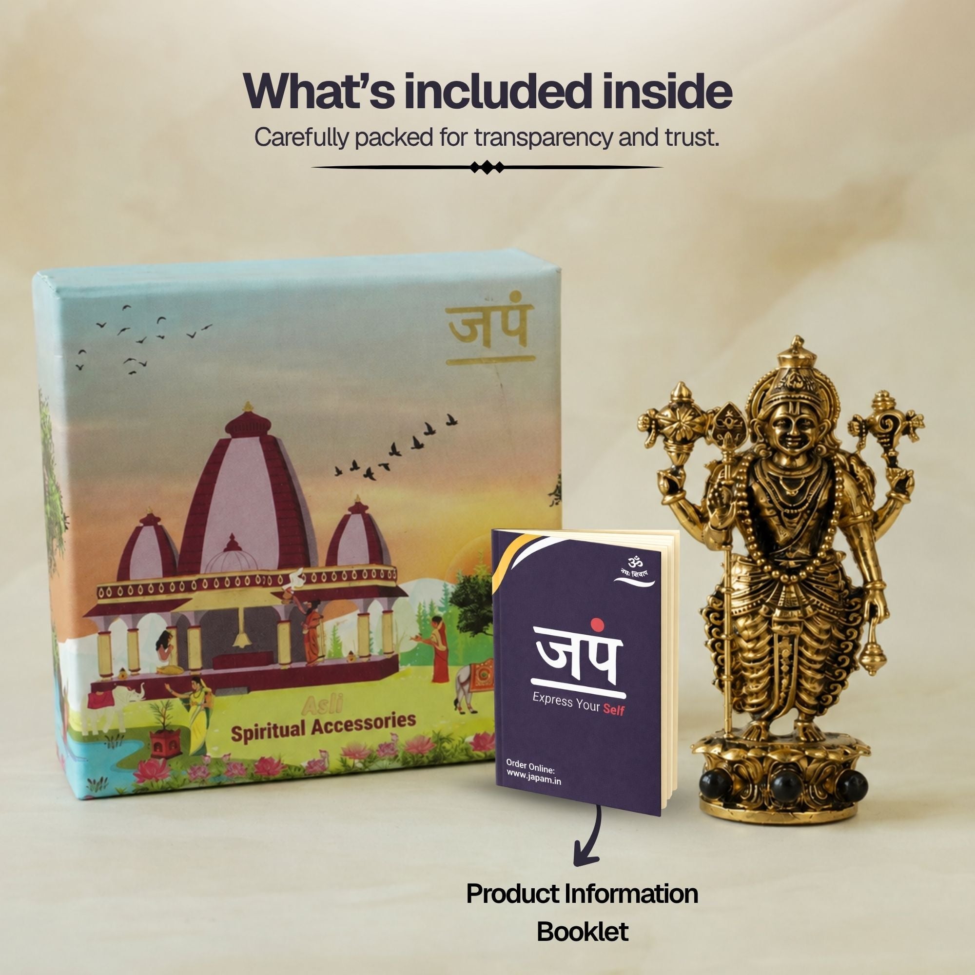 Gold Plated Lord Vishnu Idol for Car Dashboard