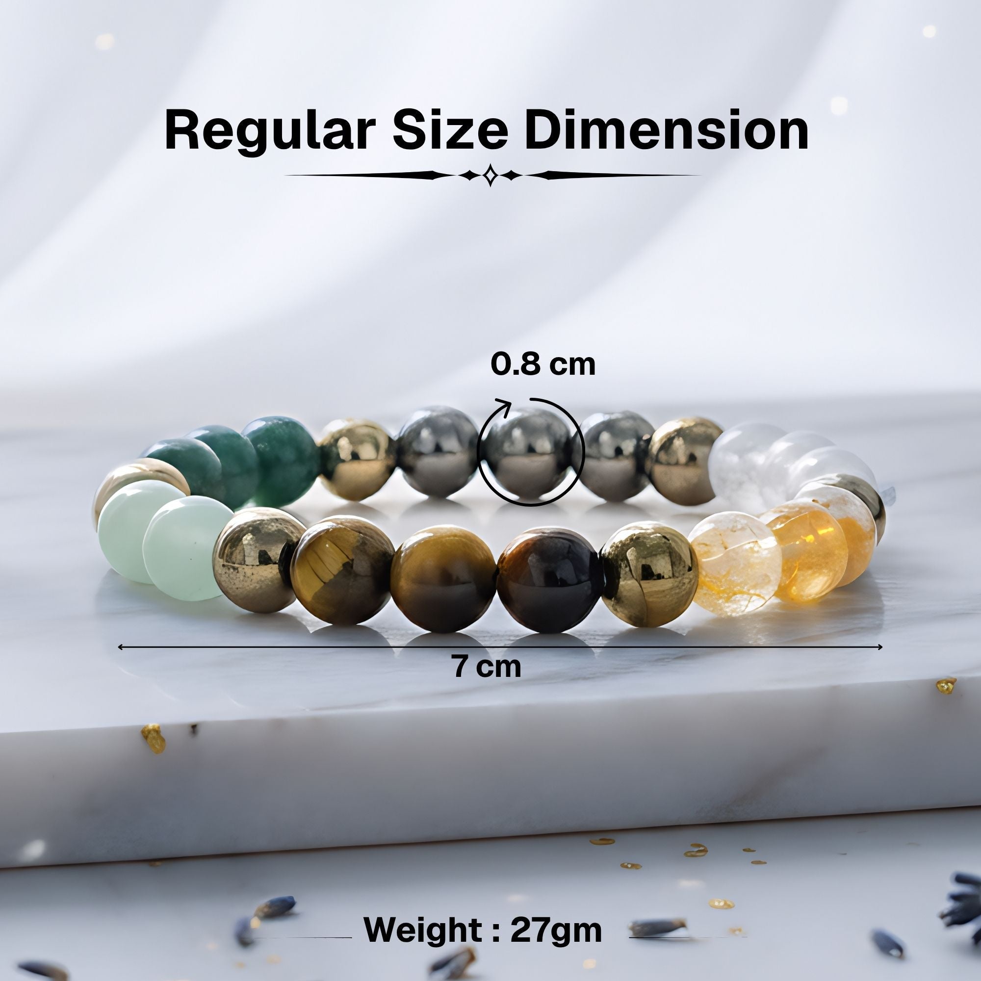Dhanlabh Band with Pyrite, Tiger Eye, Citrine, Aventurine, Sphatik & Jade Beads