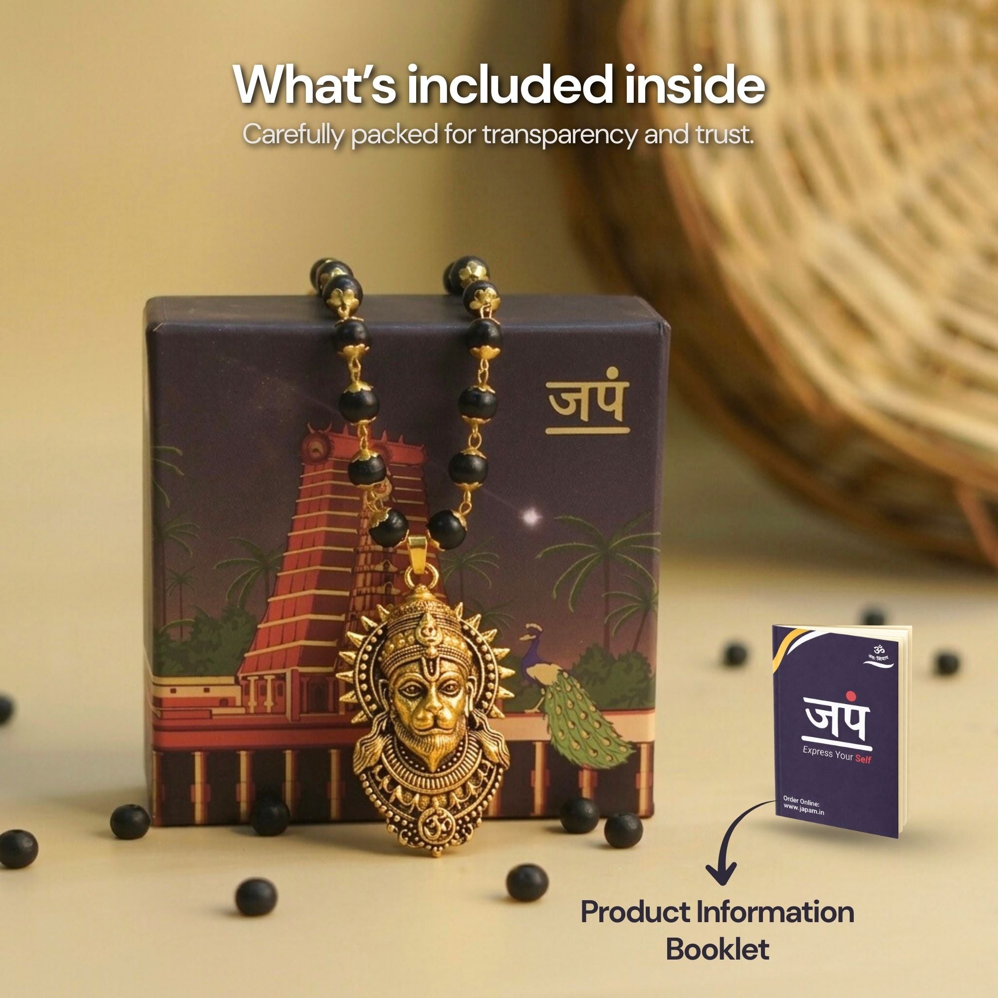 Gold Plated Bajrangbali Karungali Necklace