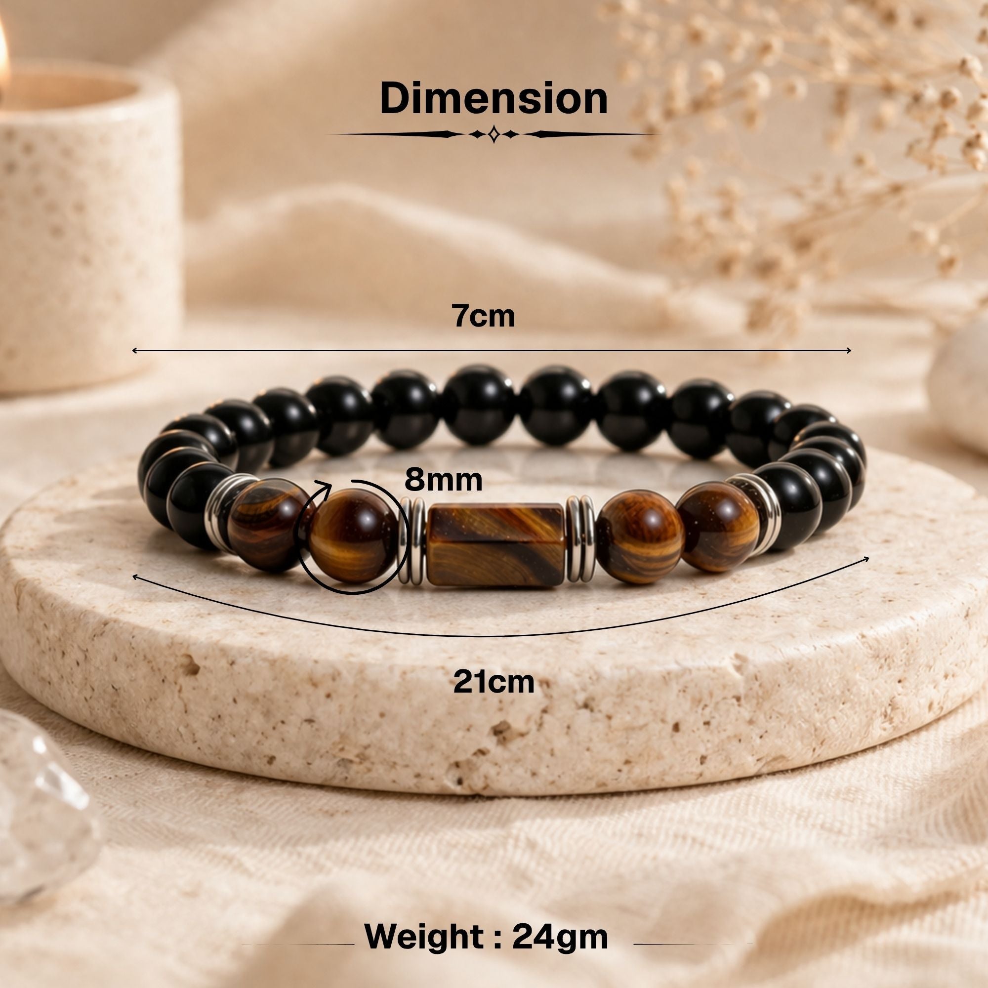 Tiger's Eye Zodiac Band – Leo (सिंह राशि)