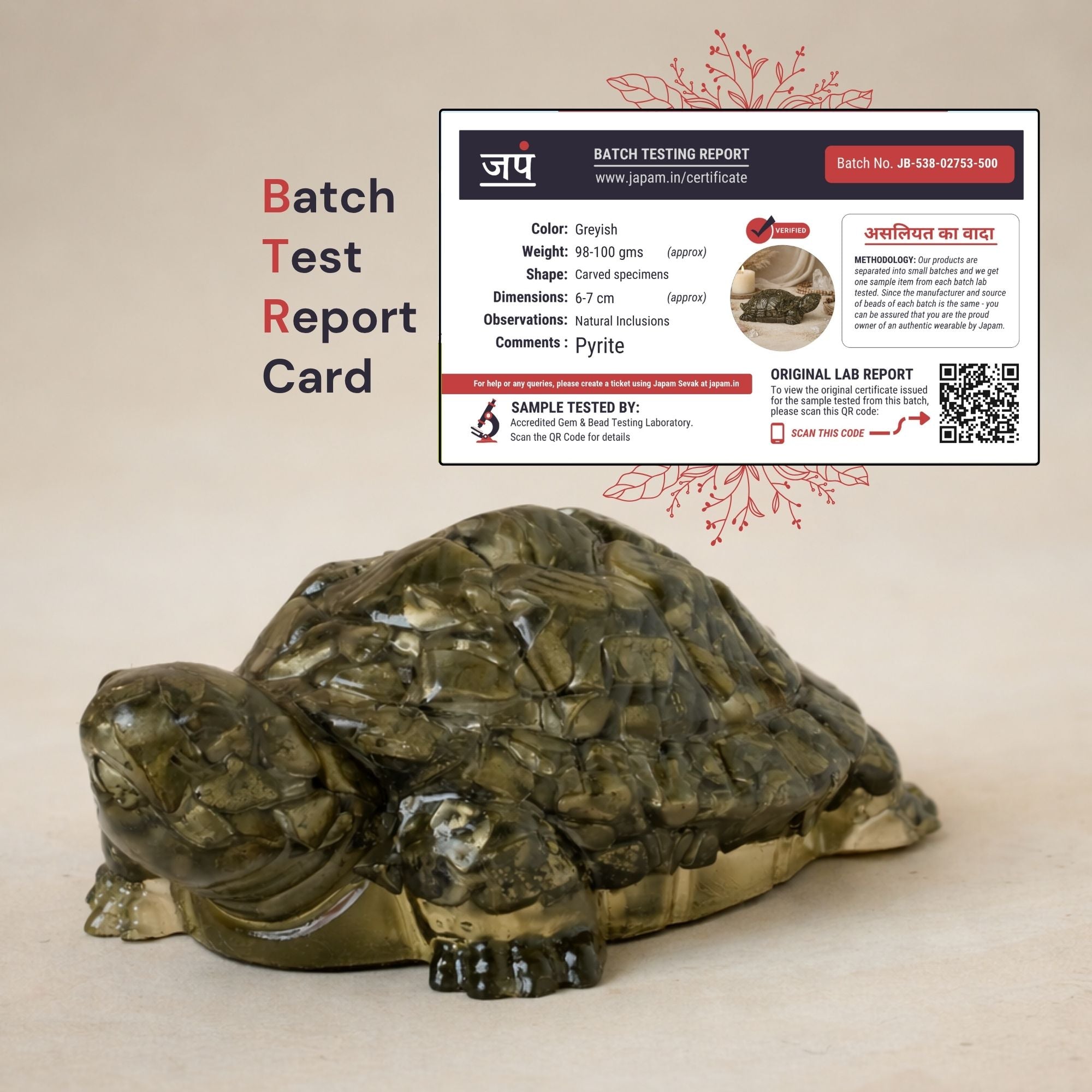 Pyrite Prosperity Tortoise (Kachhua) for Vaastu