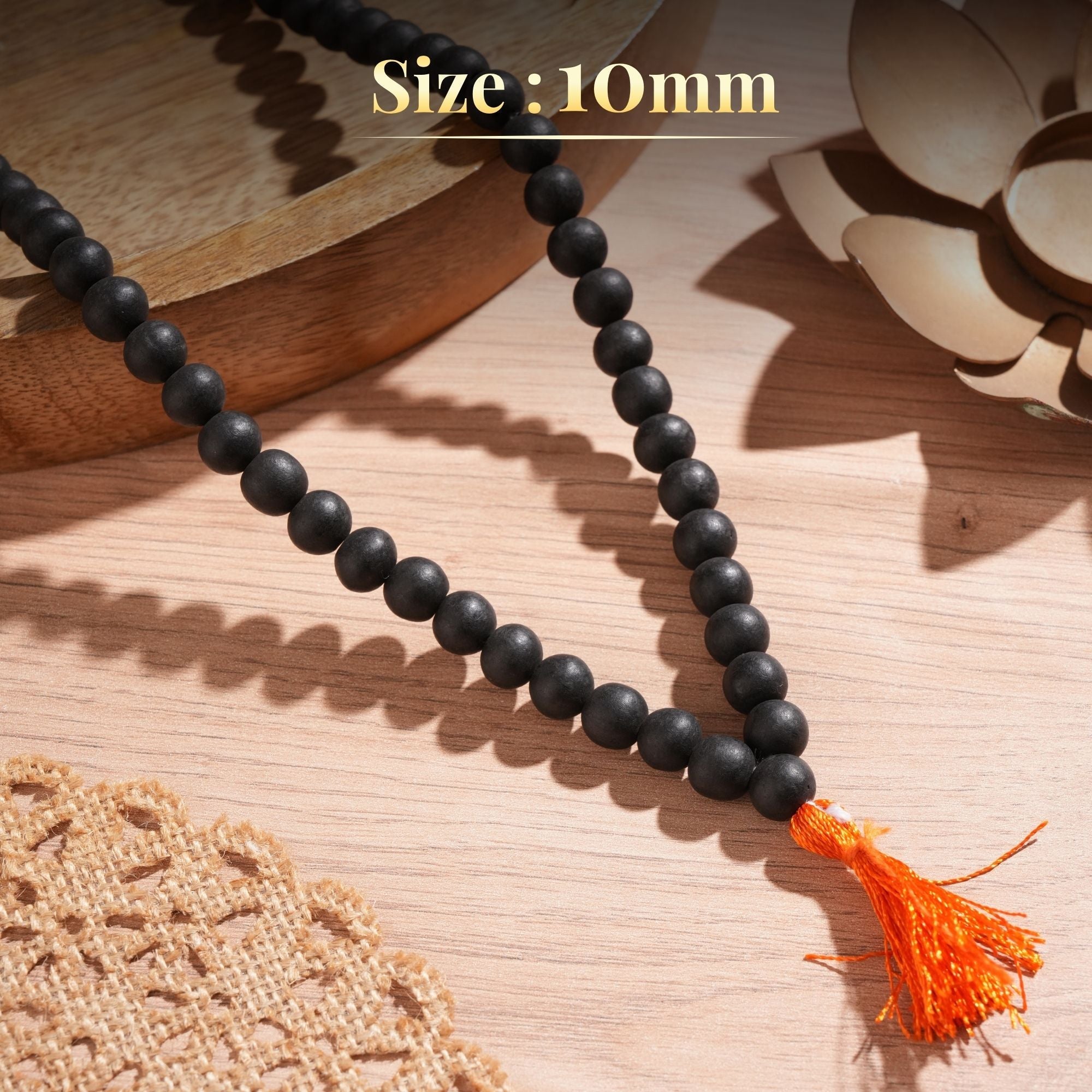 108+1 Divya Karungali Mala - Natural Ebony Wood Beads (Govt. Certified)