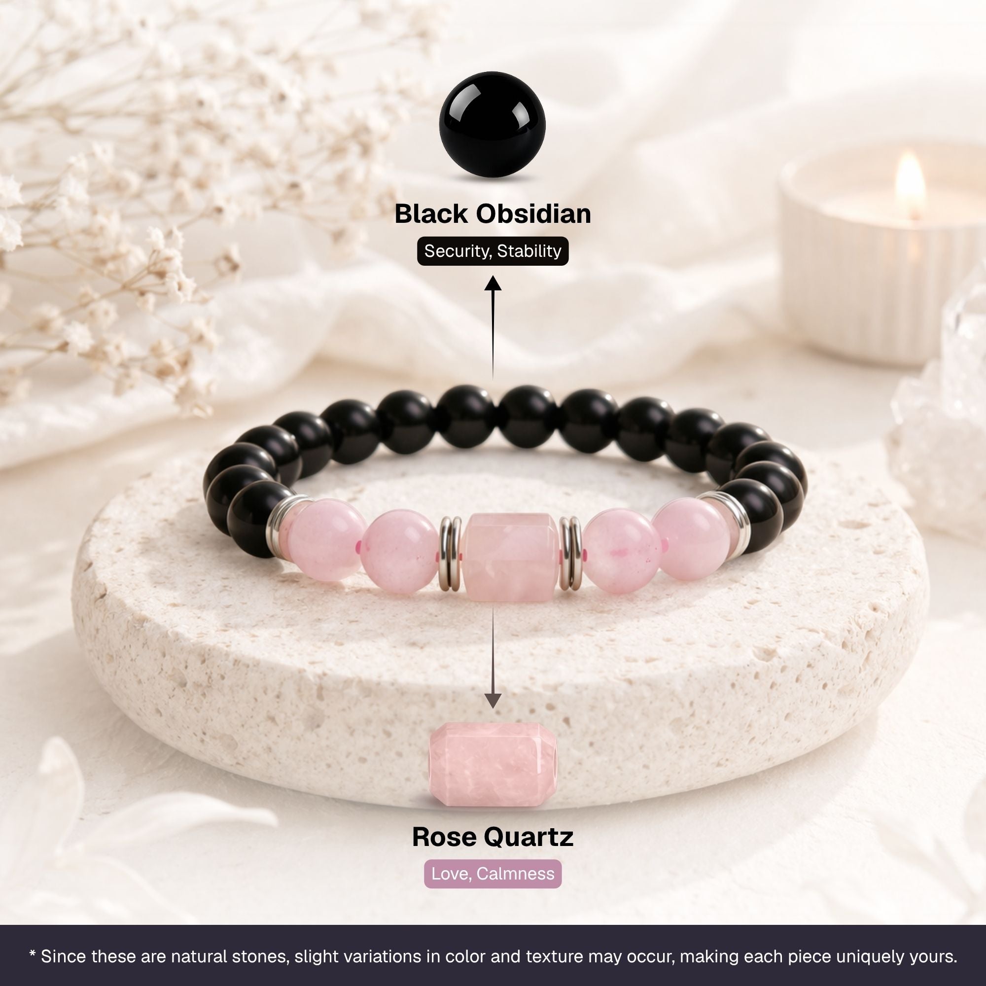 Rose Quartz Zodiac Band – Tauras (वृषभ राशि)