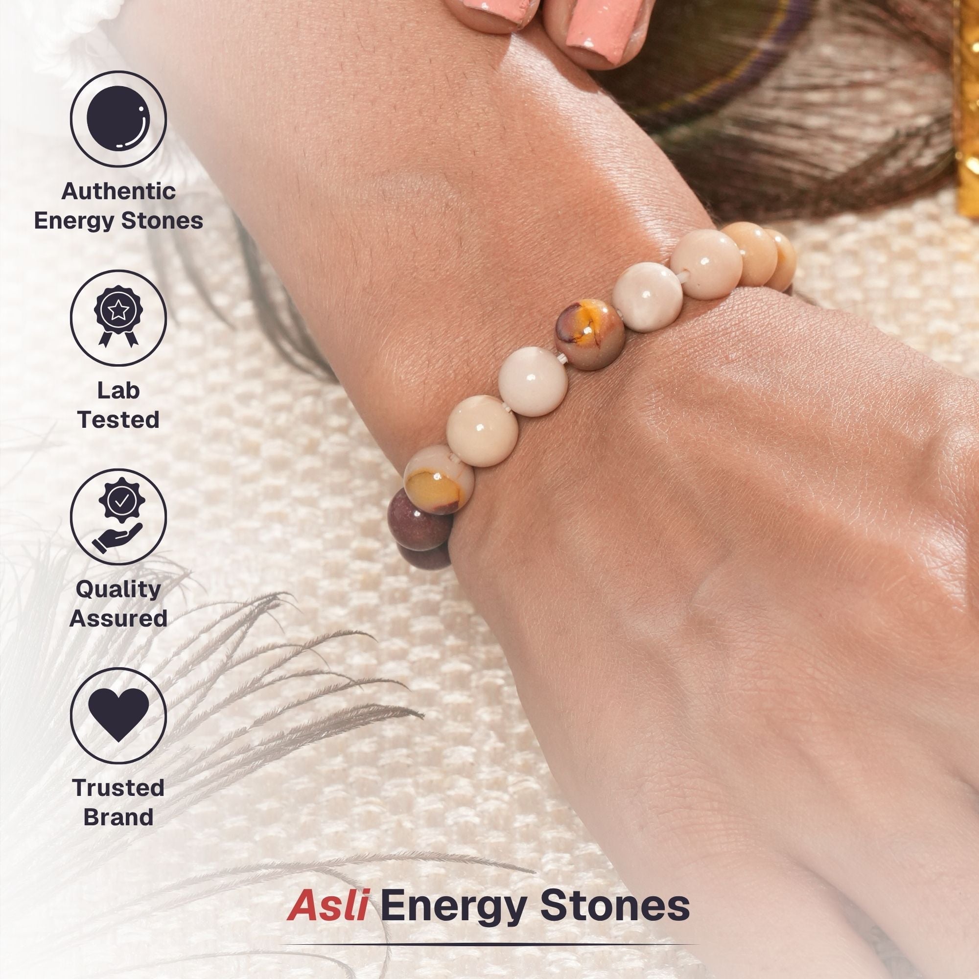 Natural Mookaite Stone Band