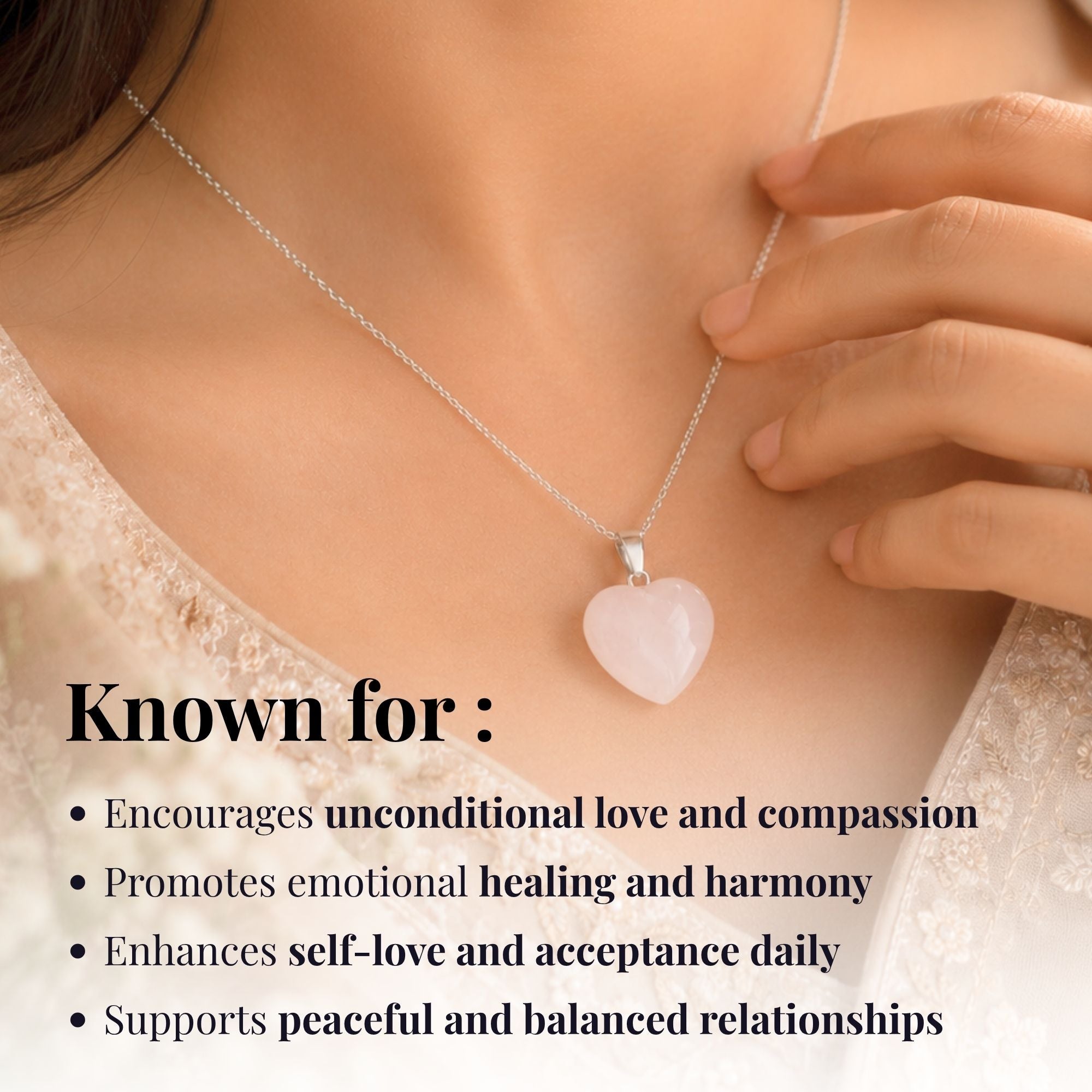 Rose Quartz Heart Necklace