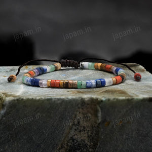 Minimal 7 Chakra Tie Up Bracelet