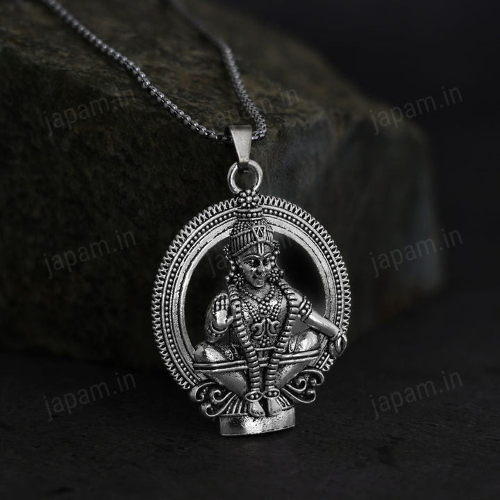 Silver Plated Lord Ayyappa Necklace