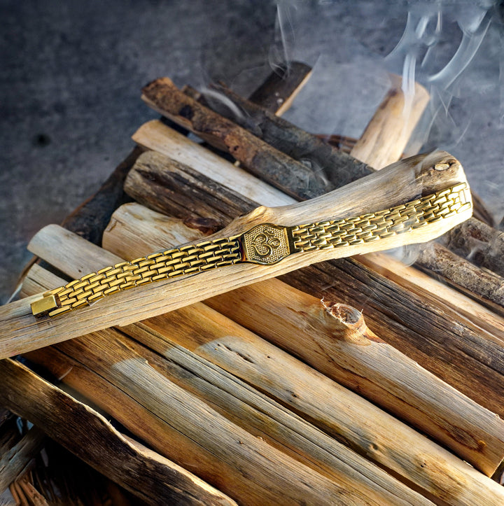 Gold Plated Om Serenity Bracelet