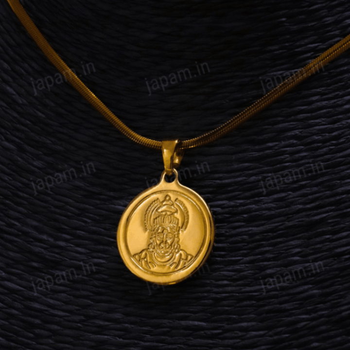 Gold Plated Hanuman Ji Coin Necklace For Women